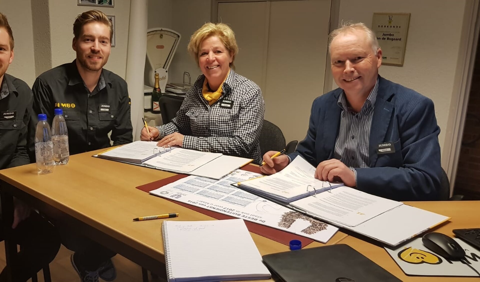 De familie Van den Bogaard. Vlnr: Stijn, Tom, Jeanne en Albert