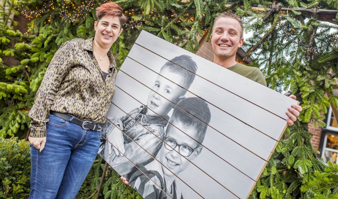 Marieke en Arian. Op de foto Daan en Teun