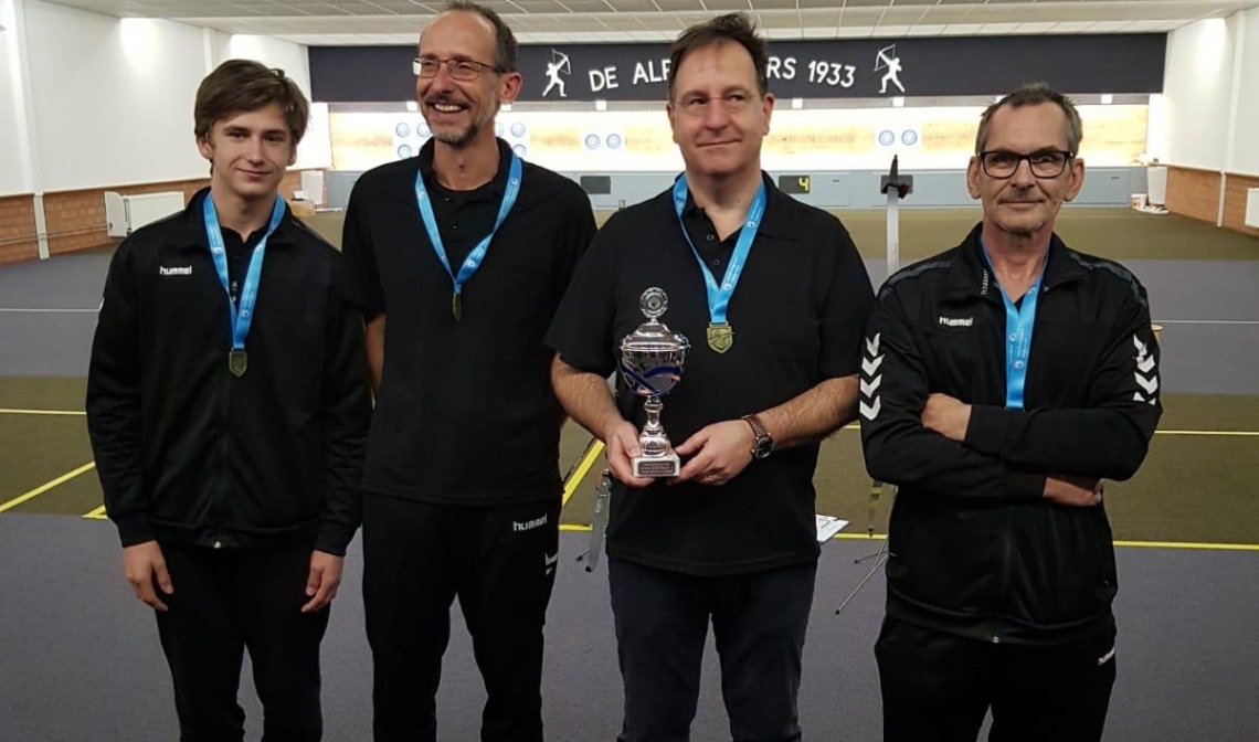 Vlnr. Dylan van Berkum, Peet Vergouwen, Pieter van Cleef en Erik van Berkum