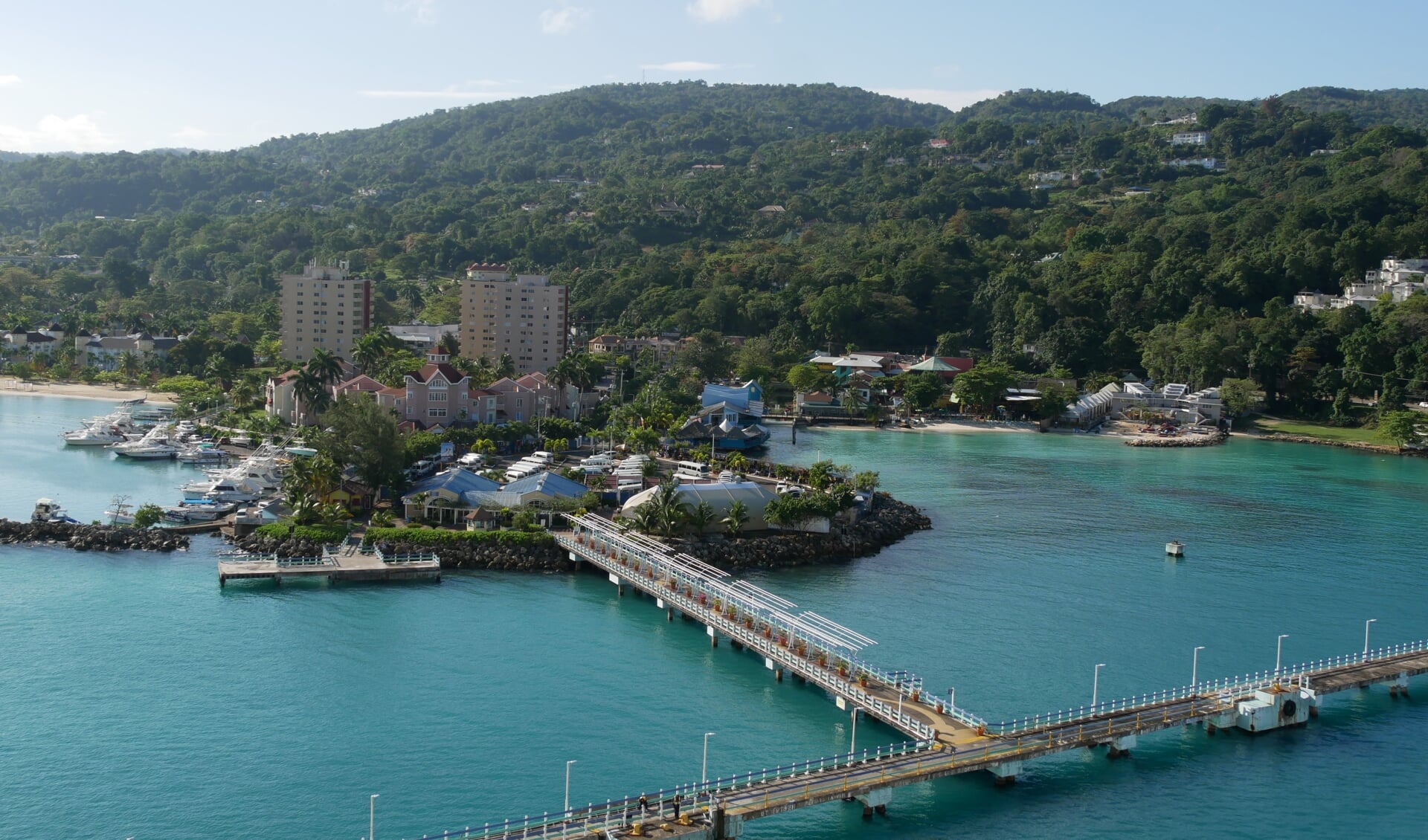 Helaas kon de familie Swarts niet meer van Jamaica zien dan dit mooie uitzicht. Ze mochten niet van boord