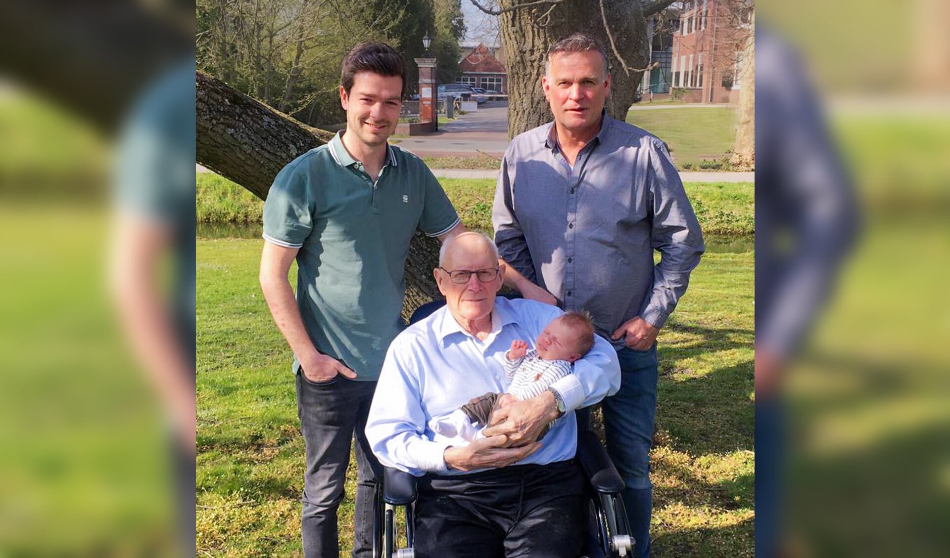 Overgrootvader Jan van Gennip (85), grootvader Theo van Gennip (56), vader Arjan van Gennip (27) en de kleine Arvi van Gennip.