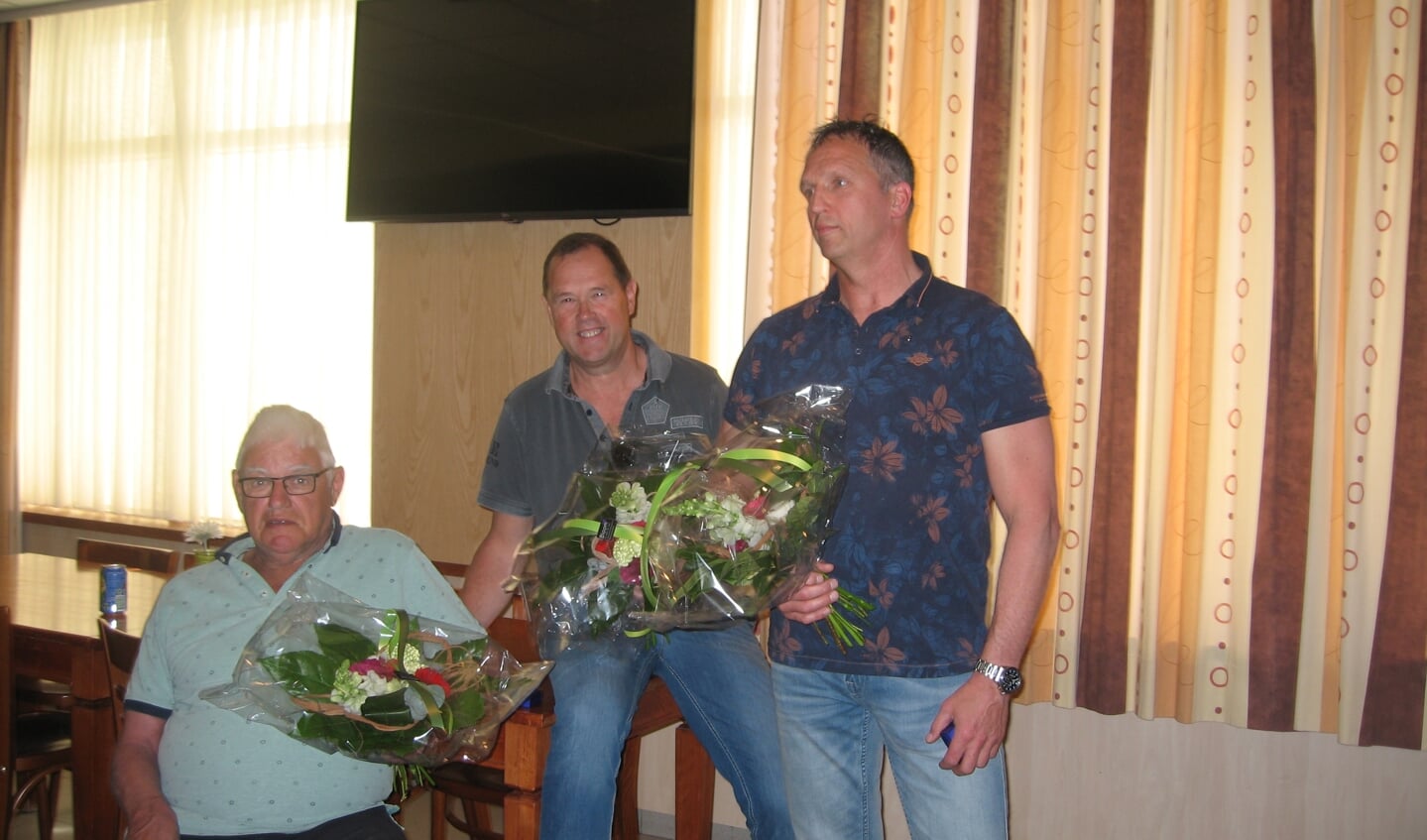 50-jarige jubilarissen Toon van Zundert, Harold van Bommel, Hans Verbakel