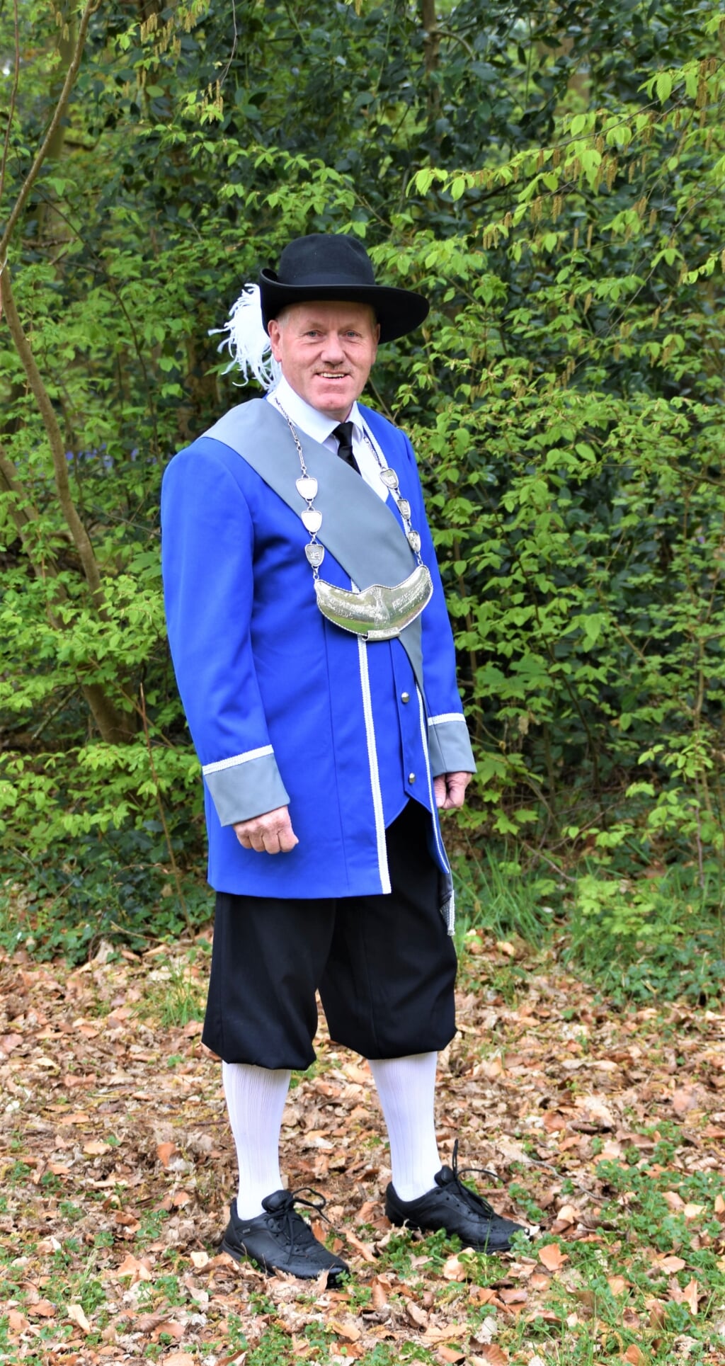 Hoofdman Jos van den Heuvel in het nieuwe kostuum.
