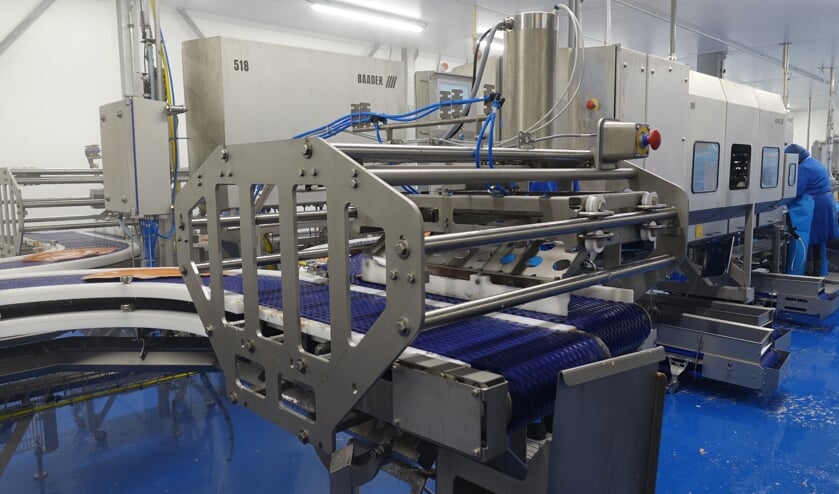 H Draaien van de zalmfilets voor de trimmachine.