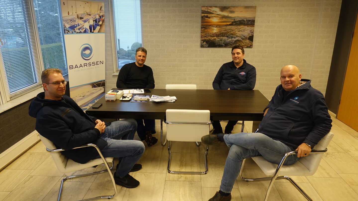 H Het managementteam van Brands Fish. Van links naar rechts: Gerrit Wakker,  Hendrik Brands, Jan Brands en Marten Poelman.