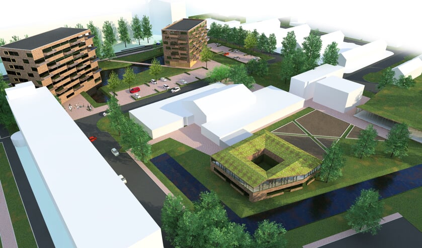 Een impressie van hoe de bebouwing op de Driemasterlocatie gepositioneerd wordt. Hoe de gebouwen er precies uit gaan zien, is nu nog niet bekend.