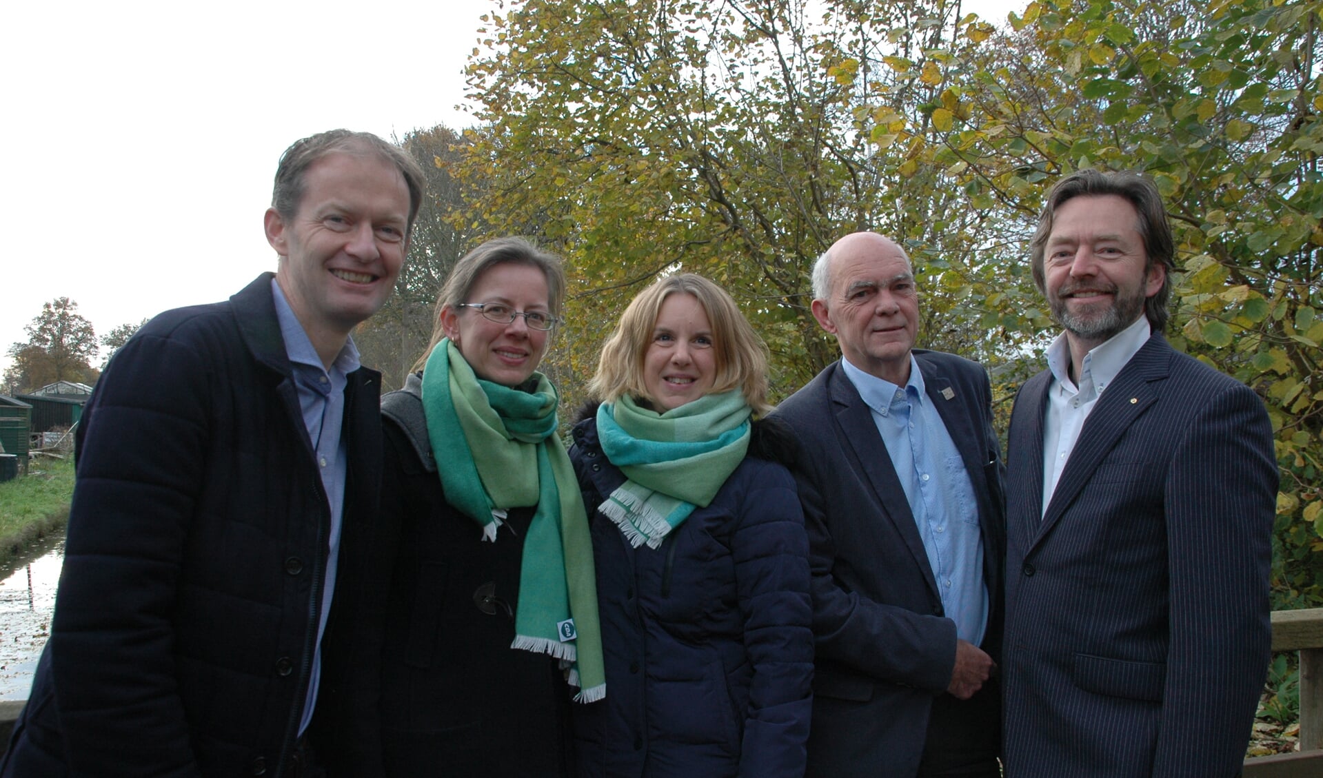 De top 5 van de CDA kieslijst. V.l.n.r. Jan Huisman, Medea Hempen, Mirjam van der Stelt, Jeff Gardeniers en Huibrecht Bos. 