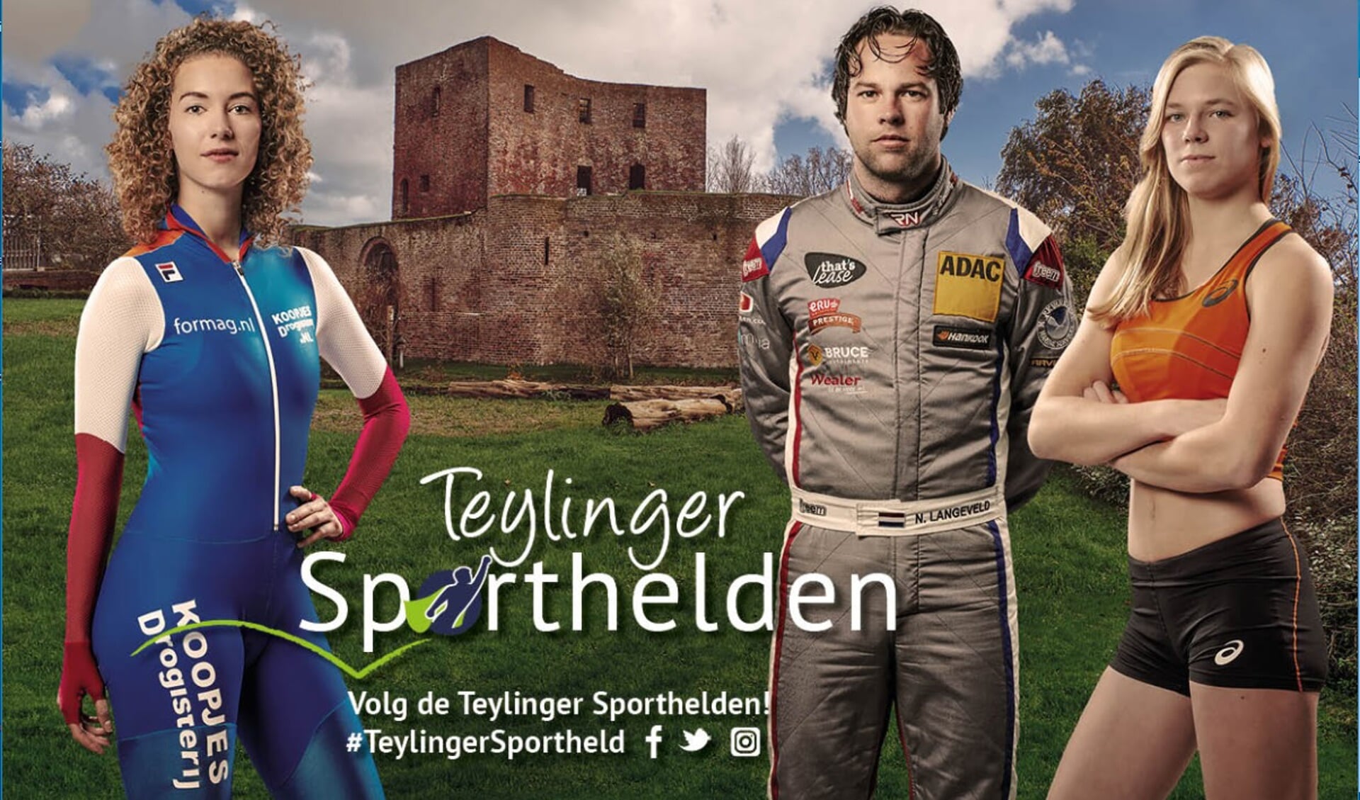 Lisa van der Geest, Niels Langeveld en Andrea Bouma zijn de eerste sportambassadeurs van Teylingen. | Foto: René van Dam