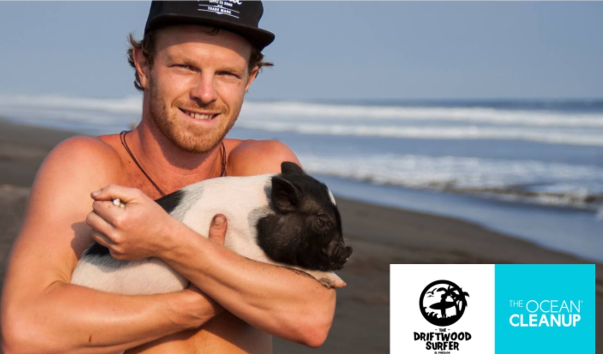 Jan van Rijn gaat op 24 juni met zijn mini pig Potato twaalf kilometer hardlopen over het strand voor het goede doel.
