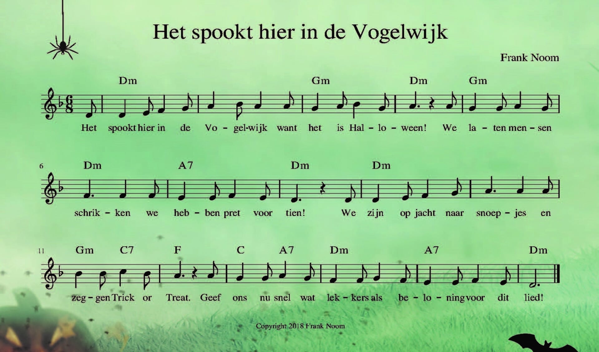 Voor de Halloweenviering in de Vogelwijk is zelfs een speciaal lied gemaakt.  