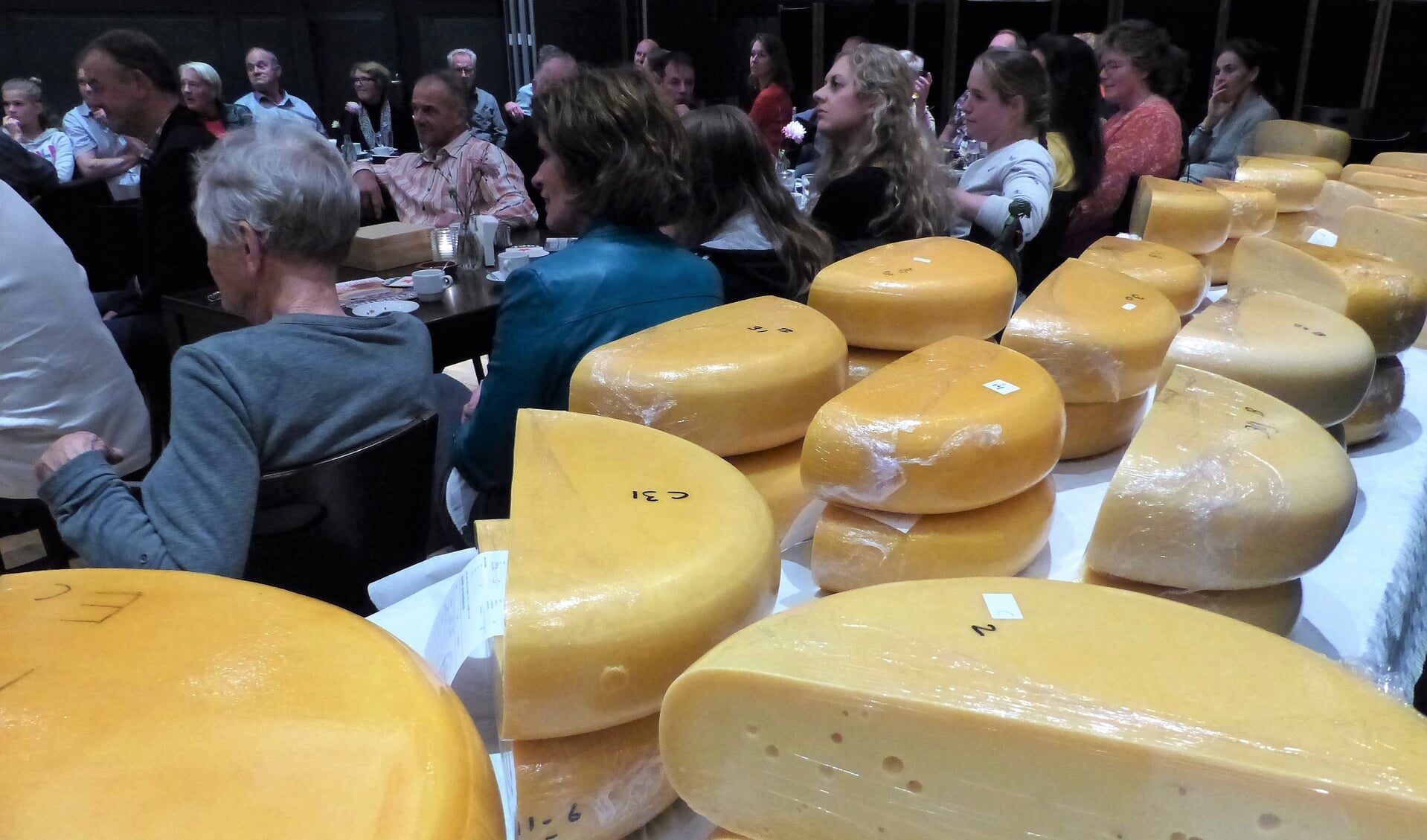Een volle zaal tijdens de prijsuitreiking van de kaaskeuring Rondom Leiden. | Foto: pr.