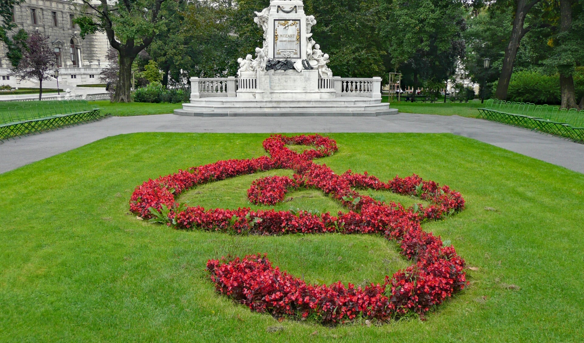 Mozart-standbeeld in Wenen, Oostenrijk.