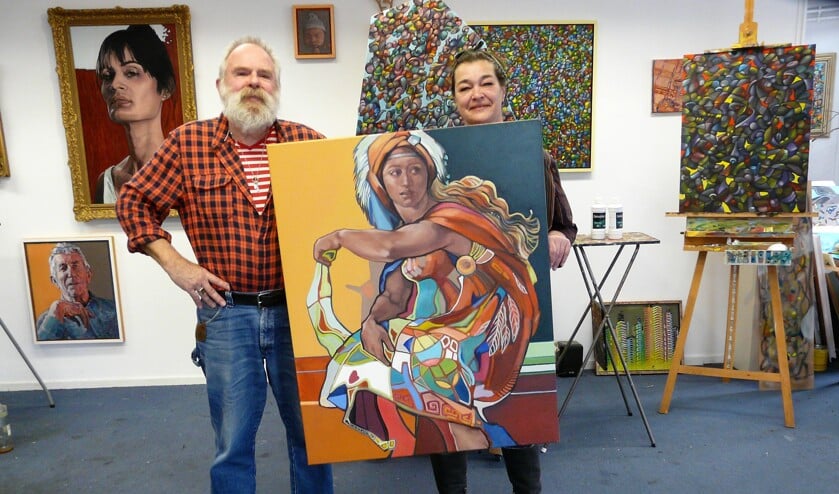 Wouter Ruigrok exposeert met schilderijen, Iet Langeveld laat tijdens Rondje Kunst haar portretten zien. | Foto: pr.