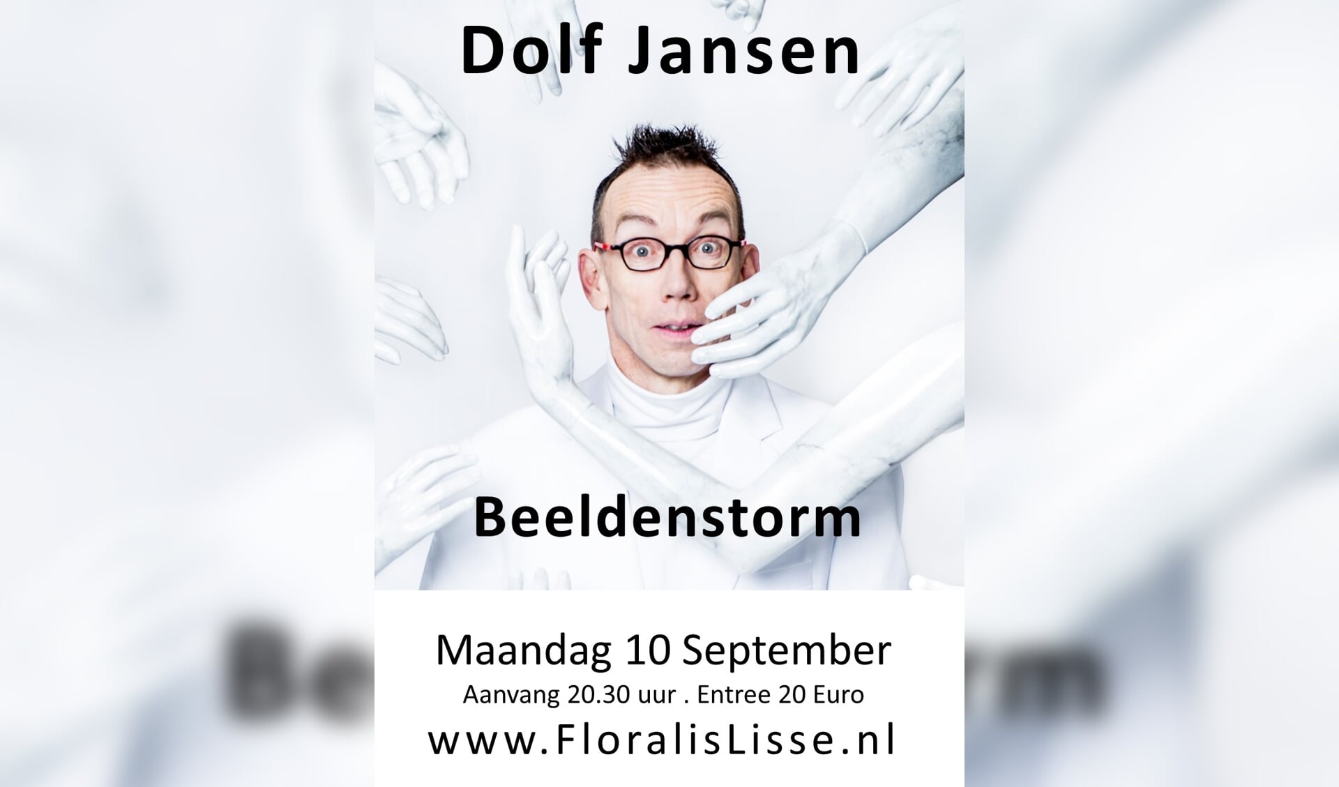 Dolf Jansen treedt in Theater Floralis op met zijn voorstelling Beeldenstorm.