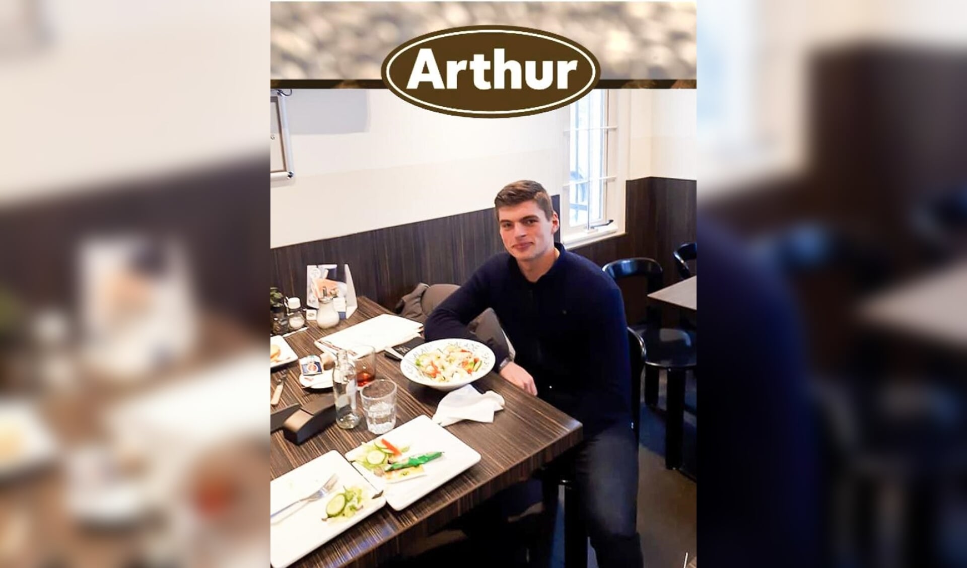 Max Verstappen bij lunchroom Arthur. 