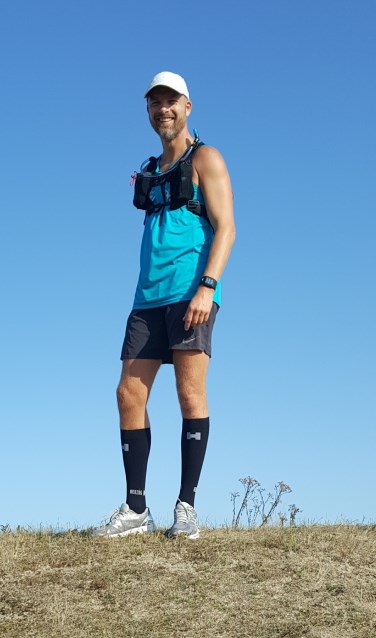 Erik Jan in 't Veld is klaar voor de 5-kilometerloop in Warmond.