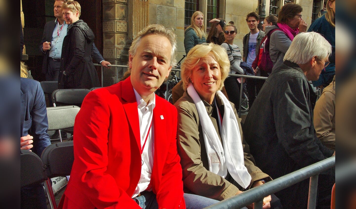 De Leiderdorpse burgemeester Laila Driessen en wethouder Willem Joosten. | Foto Willemien Timmers
