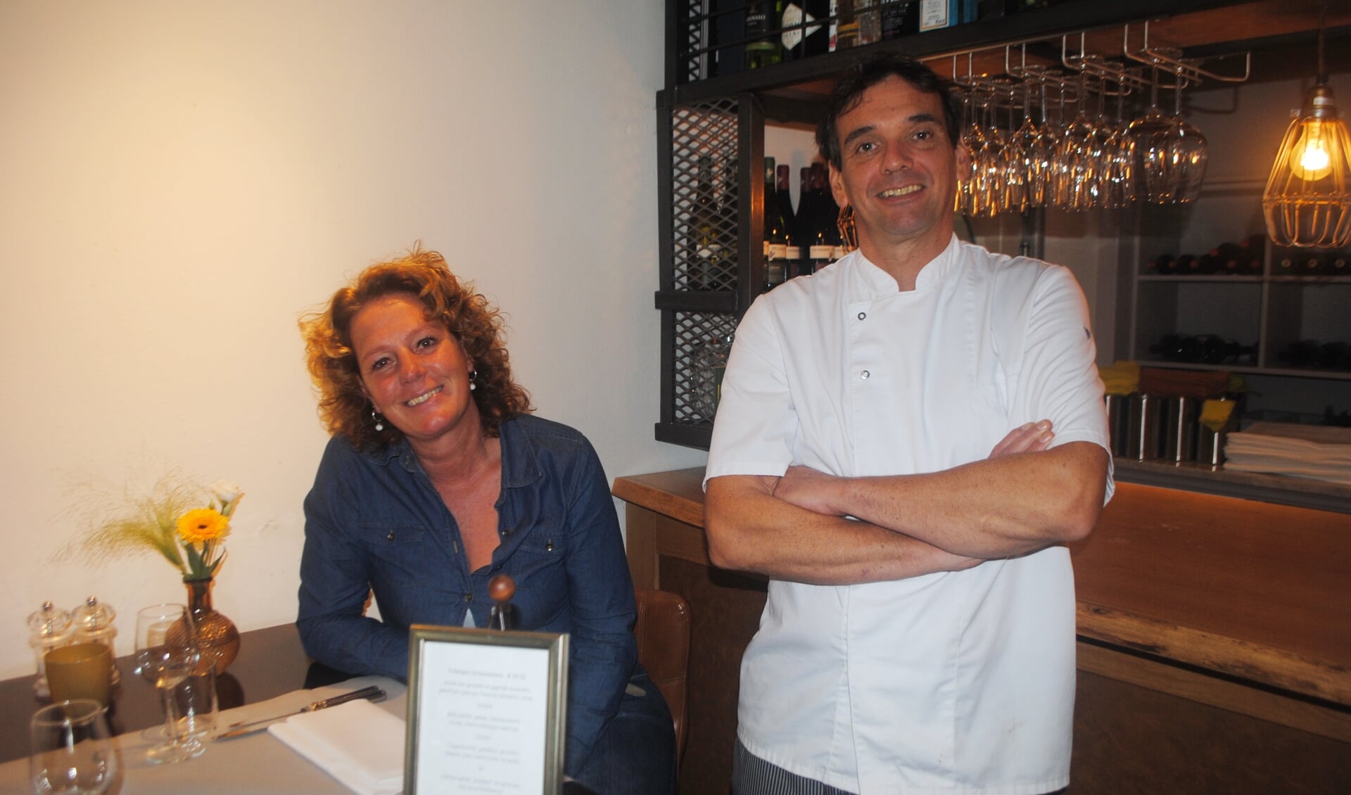 Saskia van der Lugt en Bas Dickhoff in hun restaurant. | Archieffoto