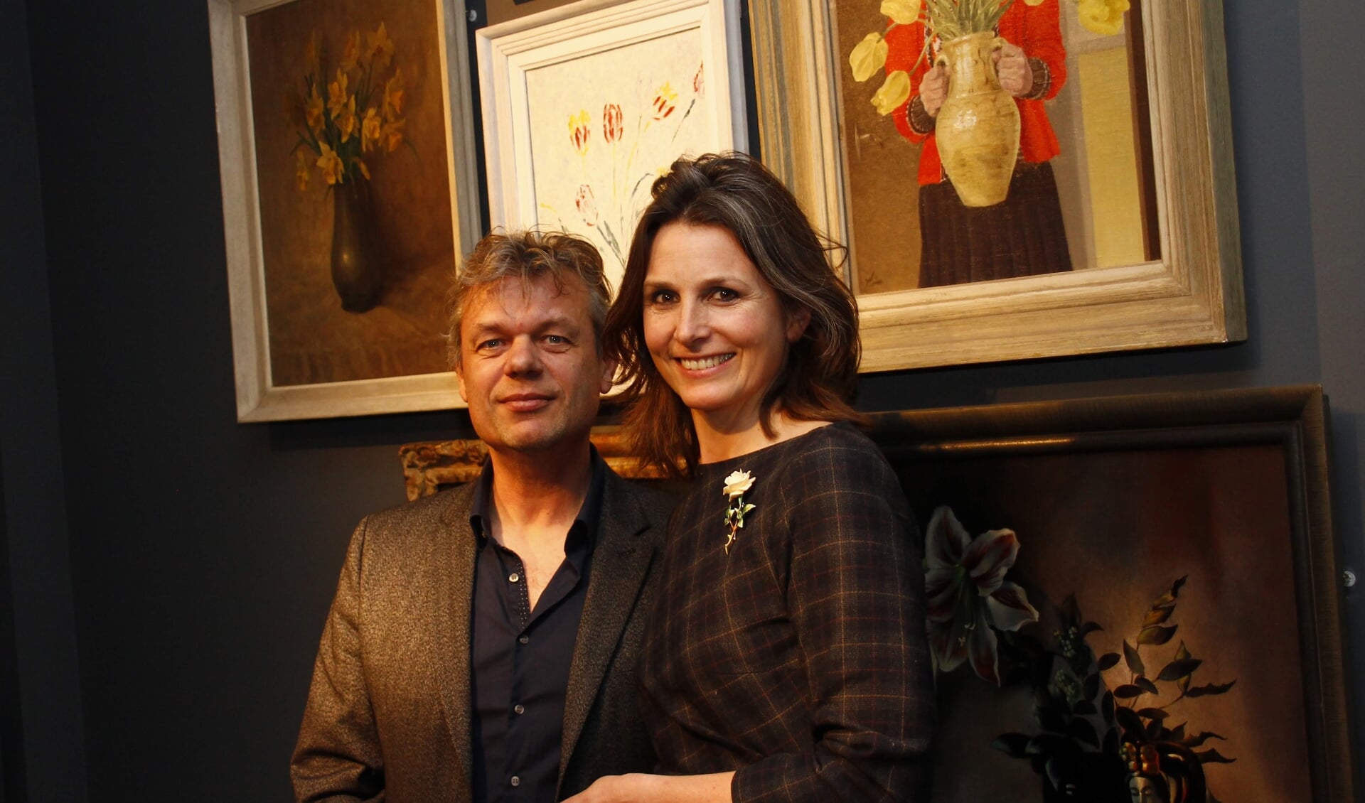 Werner van den Belt en Laura van Breen bij de opening van de expositie. 