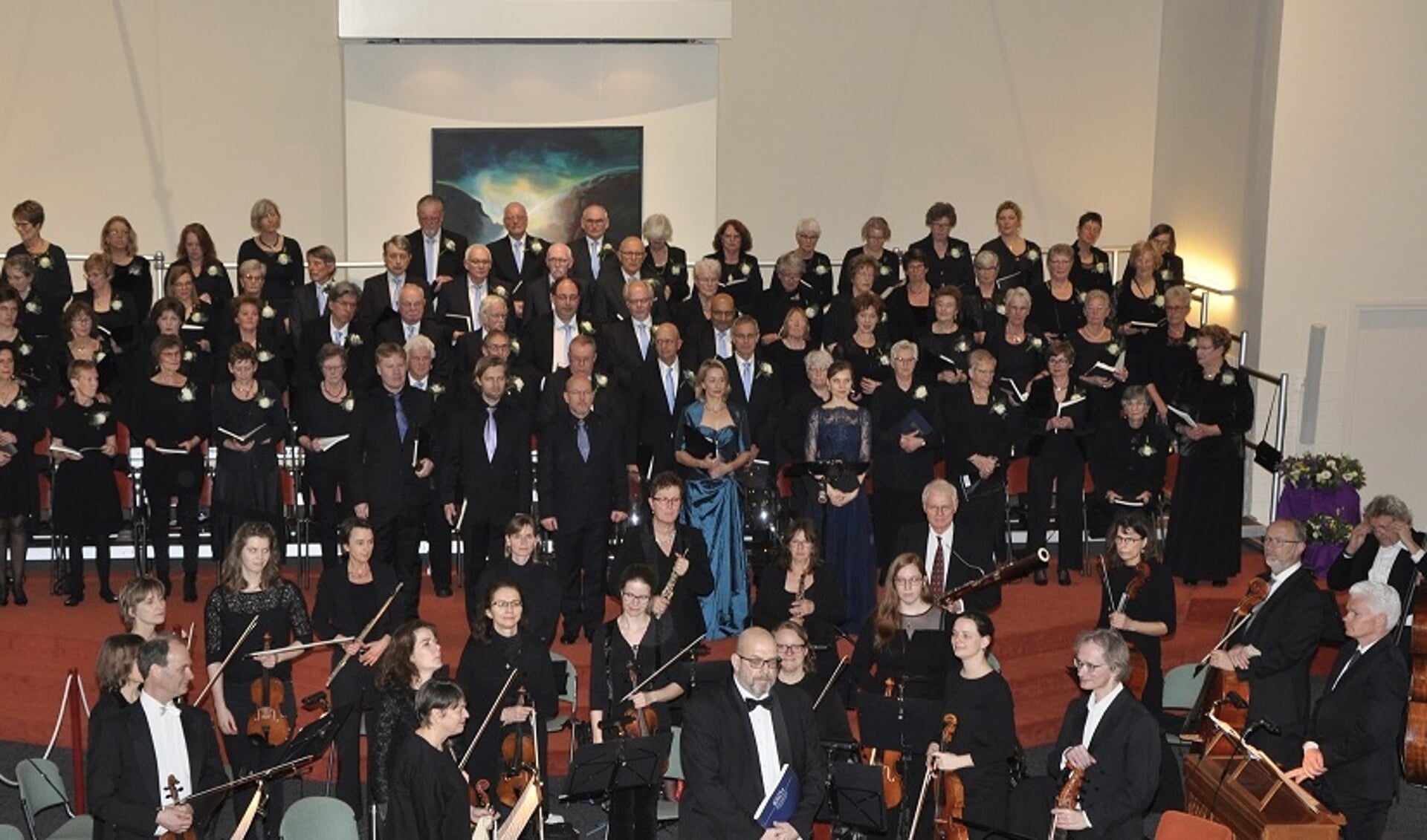 Het Haarlemmermeers Oratorium Koor tijdens de uitvoering van de uitvoering van de Johannes Passion begin dit jaar.