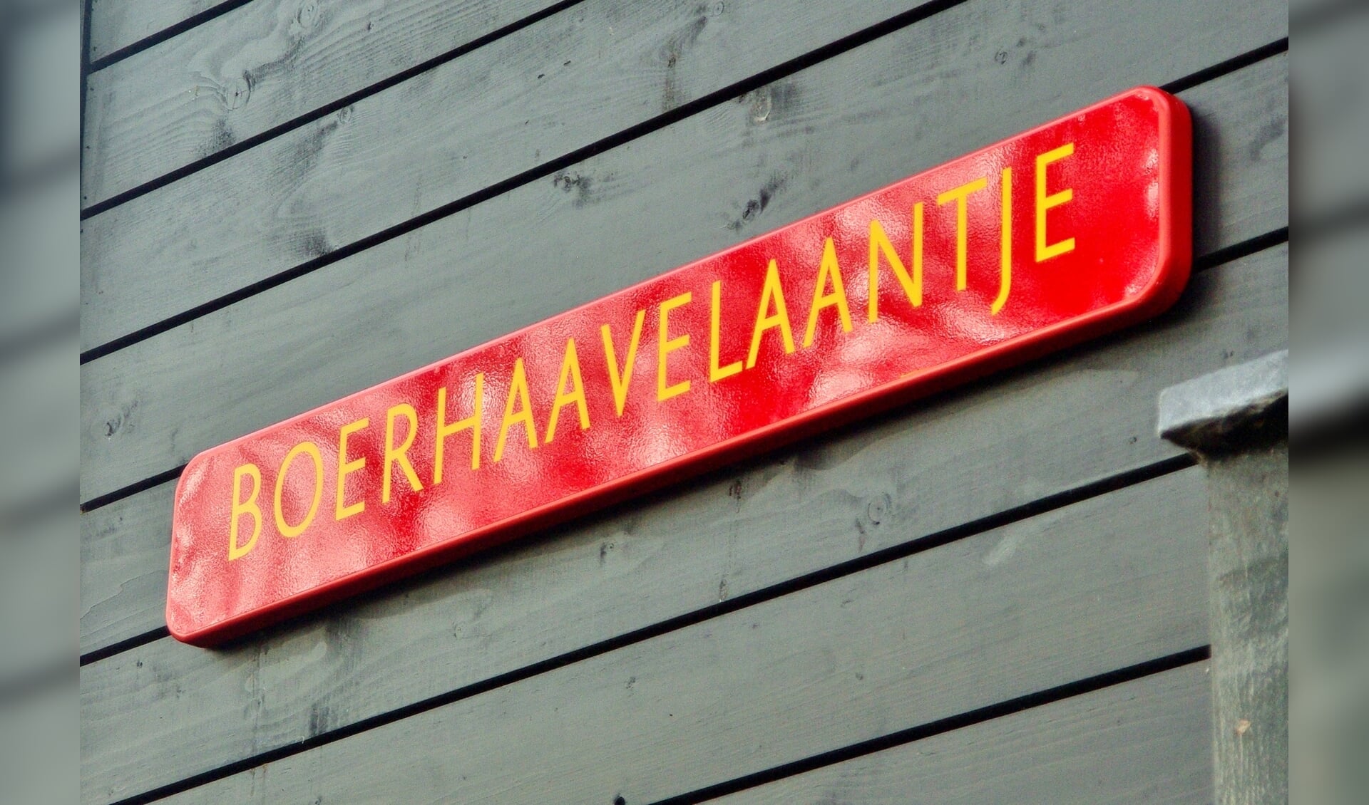 Het straatnaambordje van het Boerhaavelaantje werd onthuld door dorpsmarketeer Marjolijn van der Jagt, waarmee ook op Oud-Poelgeest het Boerhaavejaar werd afgesloten.