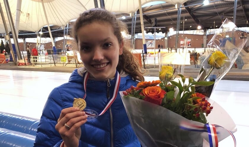 <p>Pien Hersman in 2019, toen ze kampioen op de supersprint werd.</p>