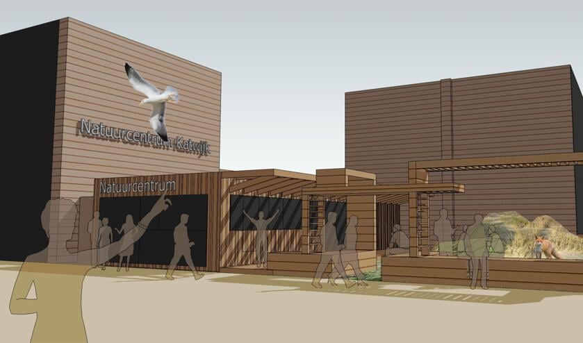 Met een nieuwe (voorzet)gevel wordt het Natuurcentrum fraaier. | Ontwerp en impressie: Katwijkse Architectencombinatie.