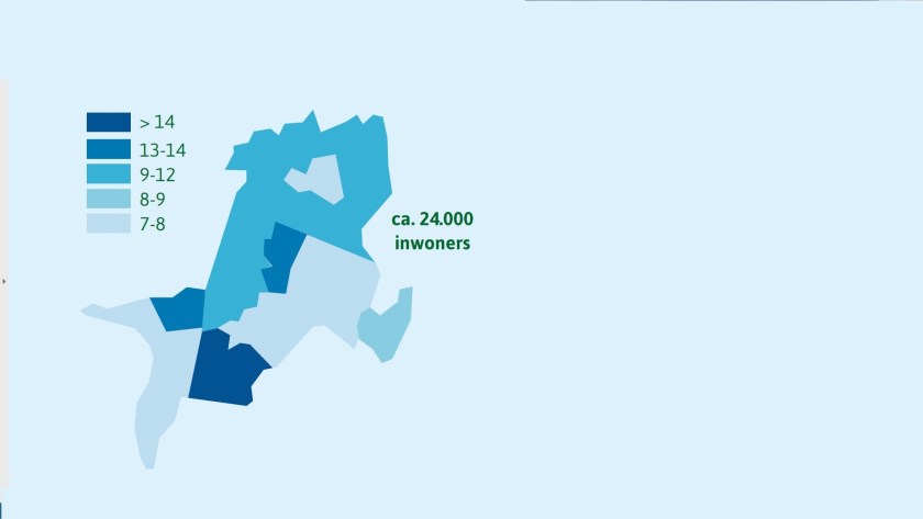 Het percentage eenzaamheid per buurt in Oegstgeest. | Beeld Gemeente Oegstgeest
