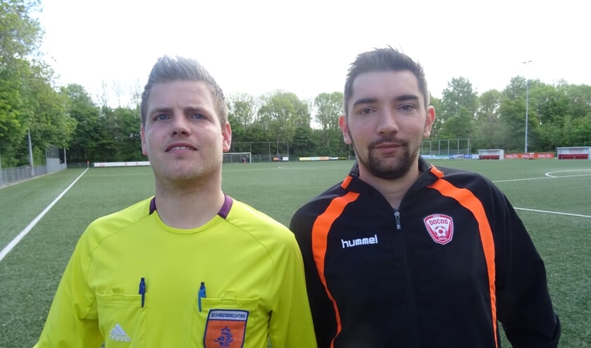 Stefan van der Weijden en Guido Scholtes, DoCoS-begeleiding jeugdscheidsrechters (Bron: DoCoS/pr/eigen foto)