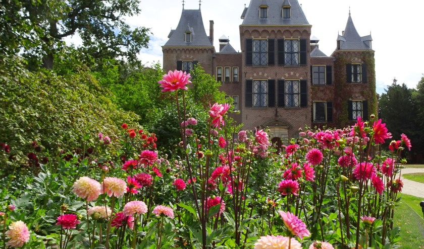 Vorig jaar waren dahlia's ook in vele soorten te bewonderen in de tuin van het kasteel.