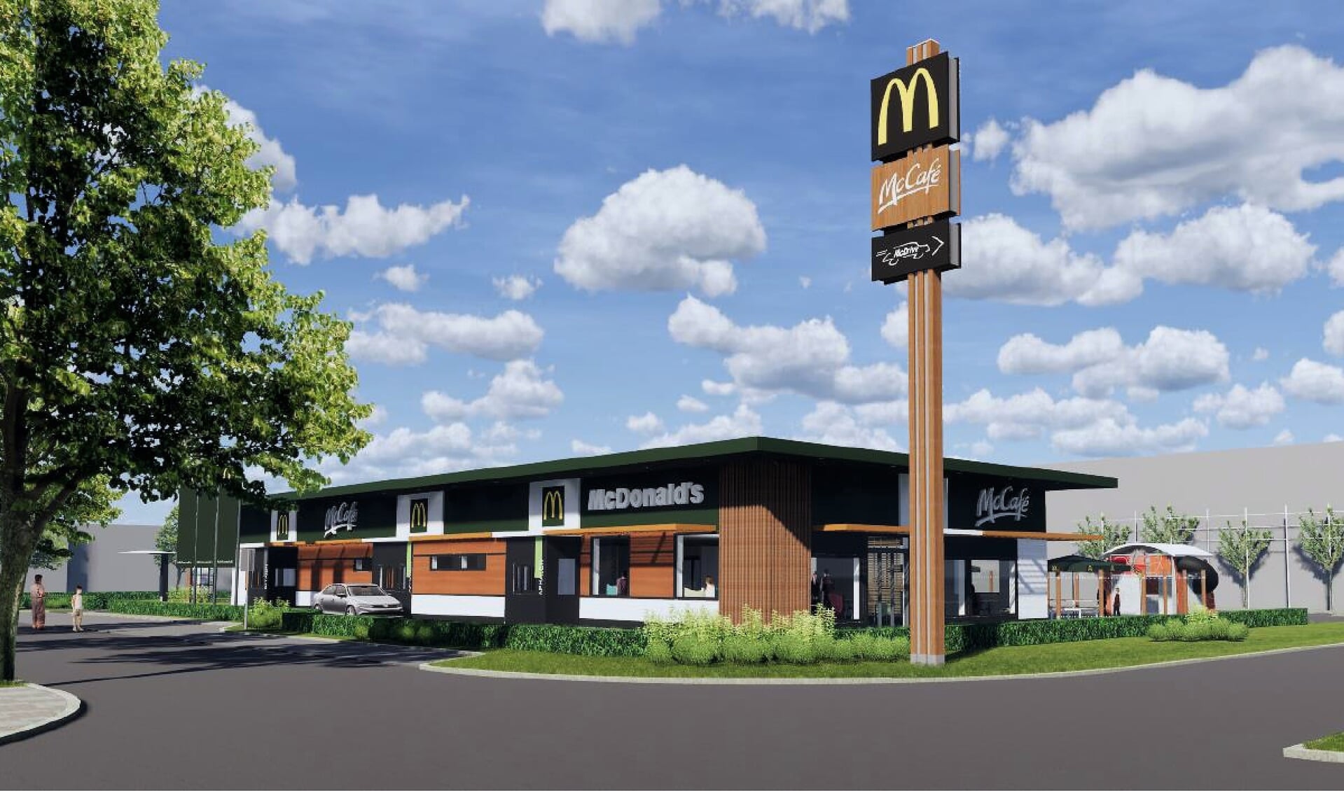 Een impressie van de geplande nieuwe McDonald's aan de Zeilmakerstraat. | Foto: pr