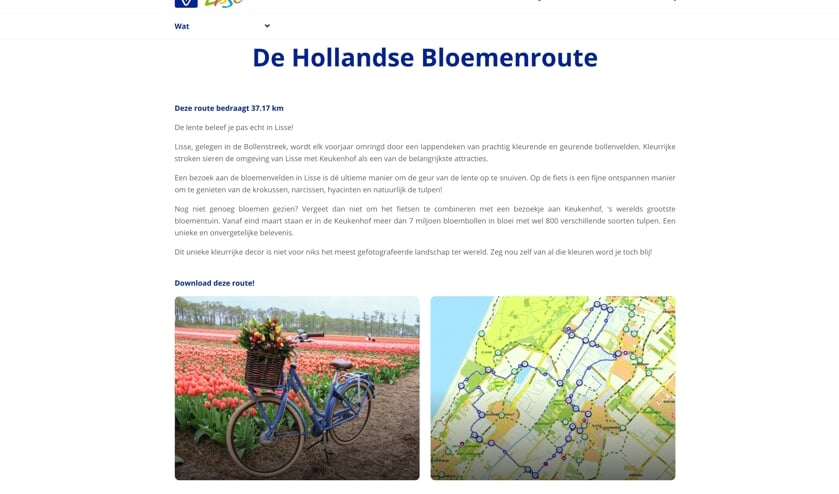 Op de website zijn diverse fietsroutes te downloaden, waaronder een wildspotroute en deze lentebloemenroute.
