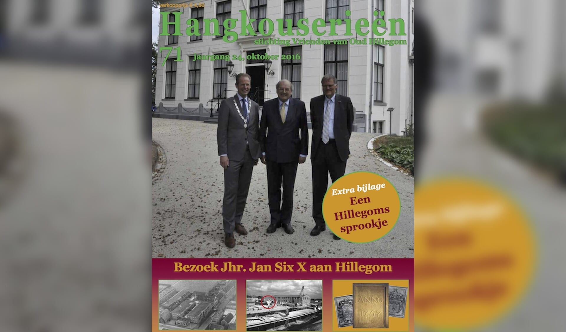 Een prominente coverfoto van Kees Warmerdam, met burgemeester Arie van Erk. | Foto: SVvOH.