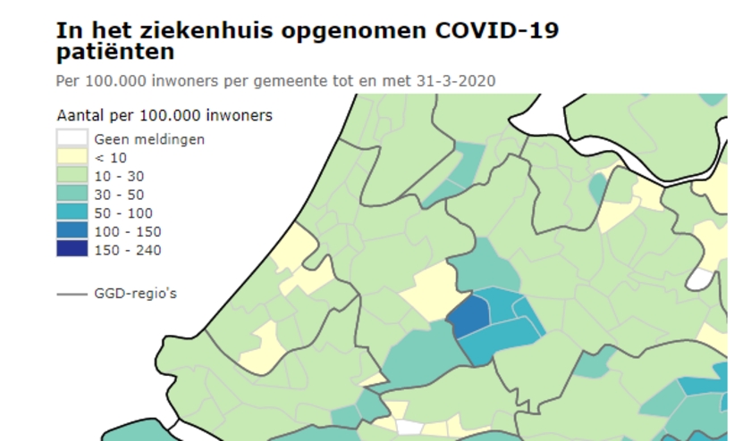 Zes inwoners met COVID-19 in ziekenhuis