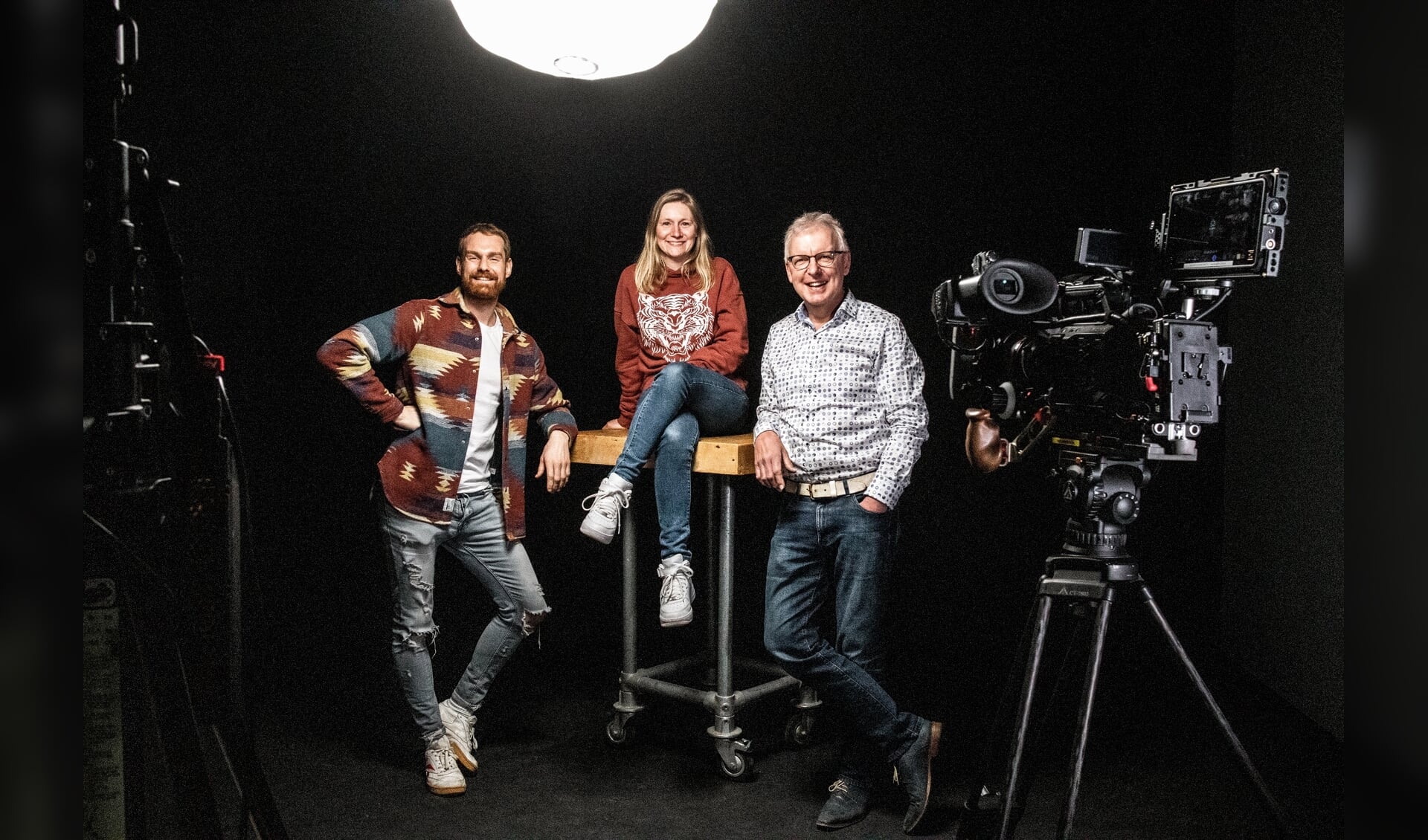 De initiatiefnemers van de serie online interviews: Joren Jurgens (links), Melanie Breed en Rob Wieleman.