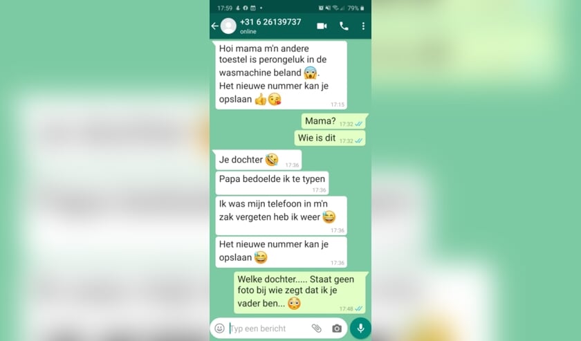 Met deze app probeerde iemand zich voor te doen als de dochter van de ontvanger. In dit geval had de vader het snel door.