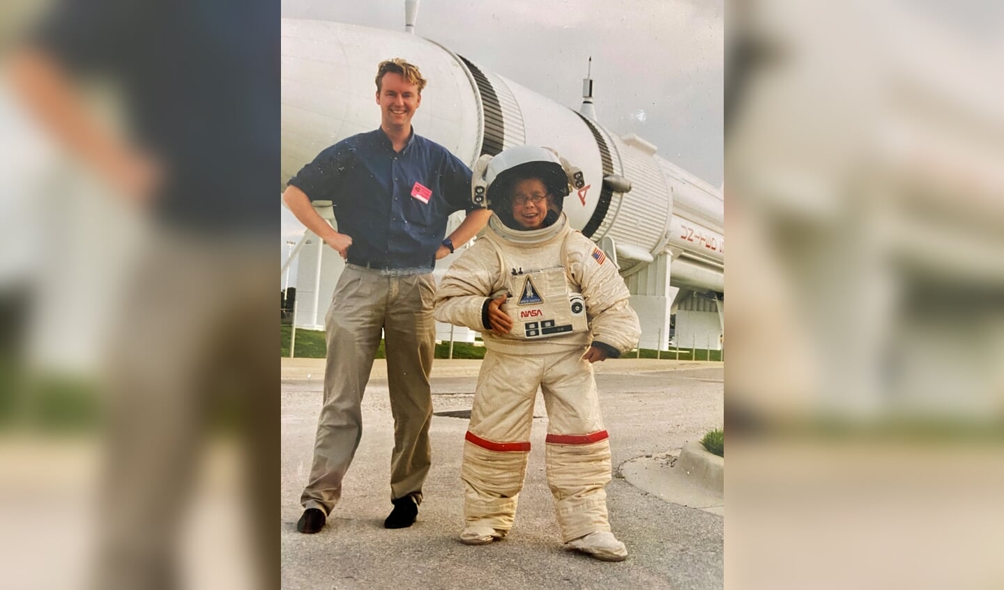 Taco en Bart de Graaff in 1998 bij de lancering van de Spaceshuttle. 