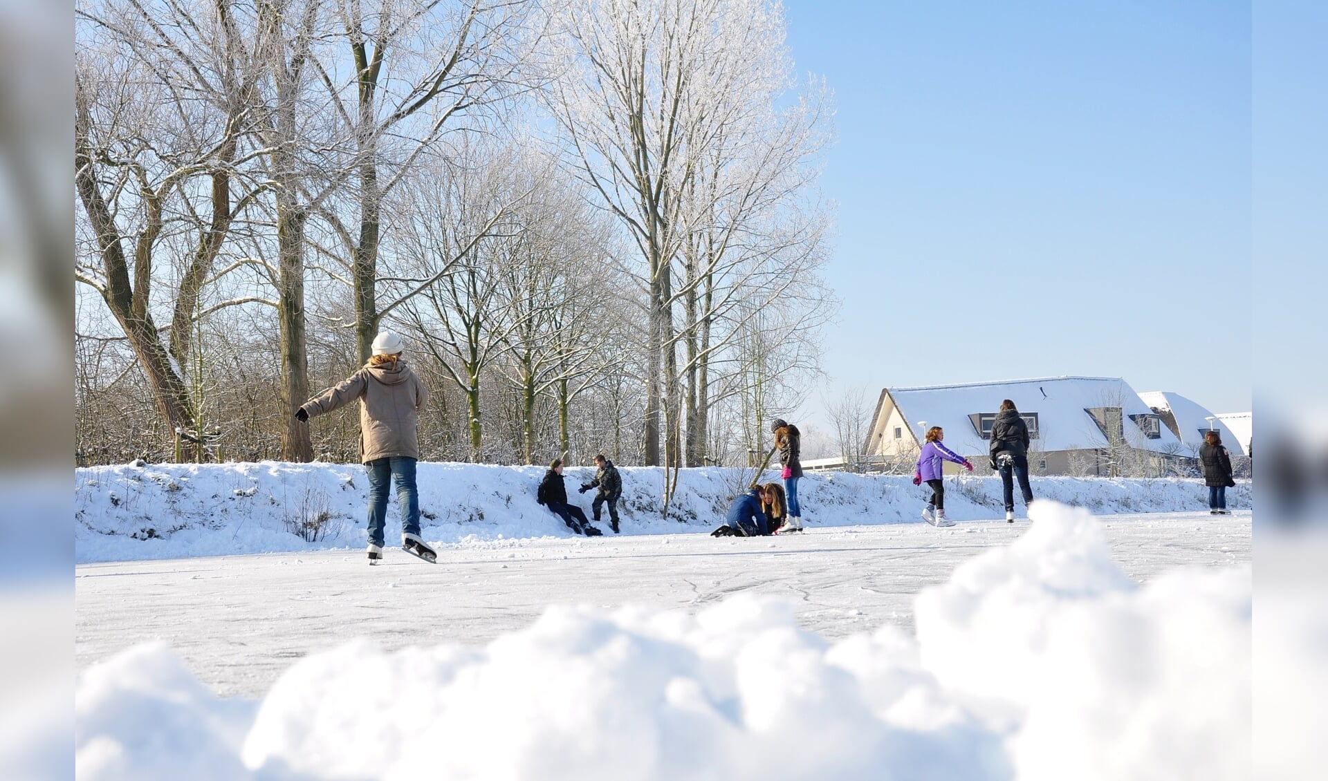 Dit weekend lag er een laagje sneeuw. IJspret is toch alweer wat langer geleden...