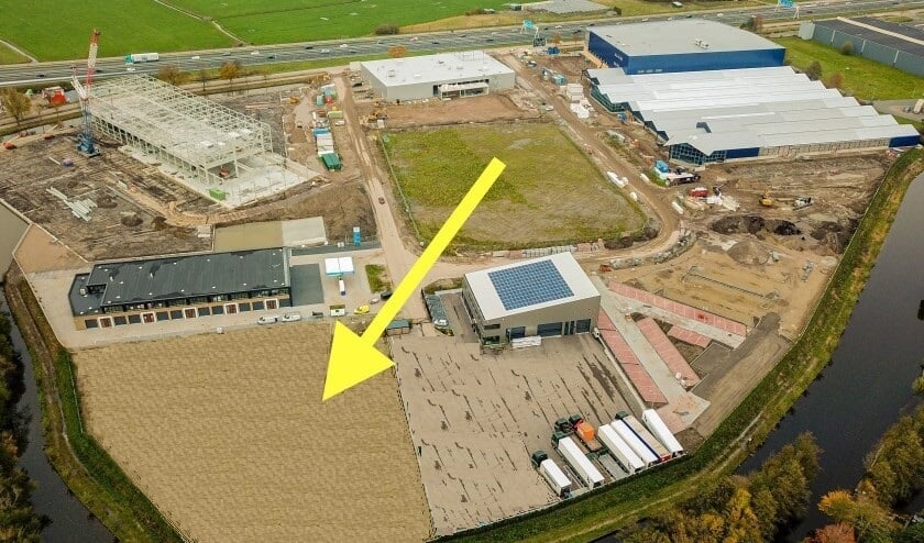 <p>De plek waar het museumdepot komt, aangeduid op een archieffoto.</p>
