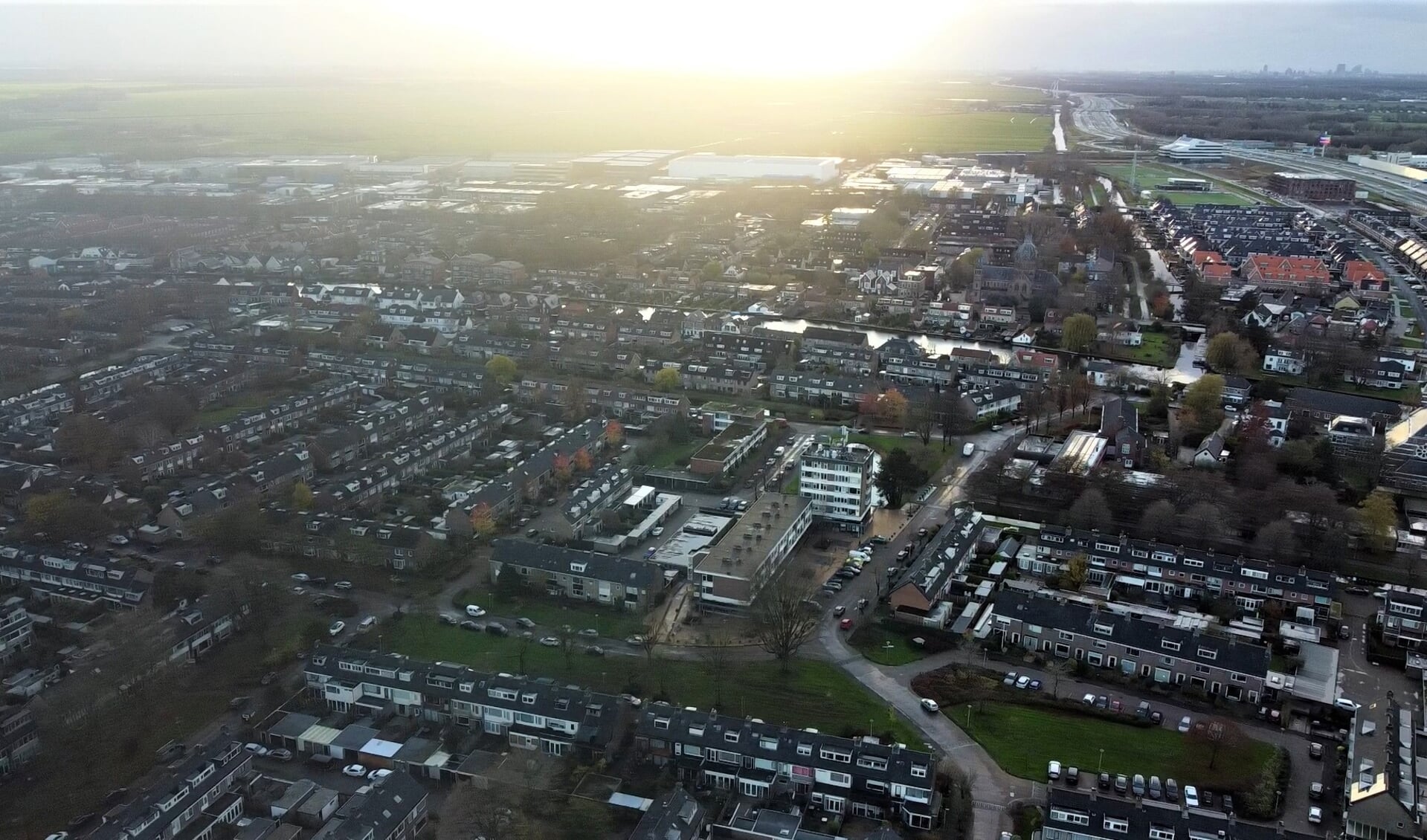 Een deel van de Oranjewijk en het Doeskwartier-West van bovenaf gezien.