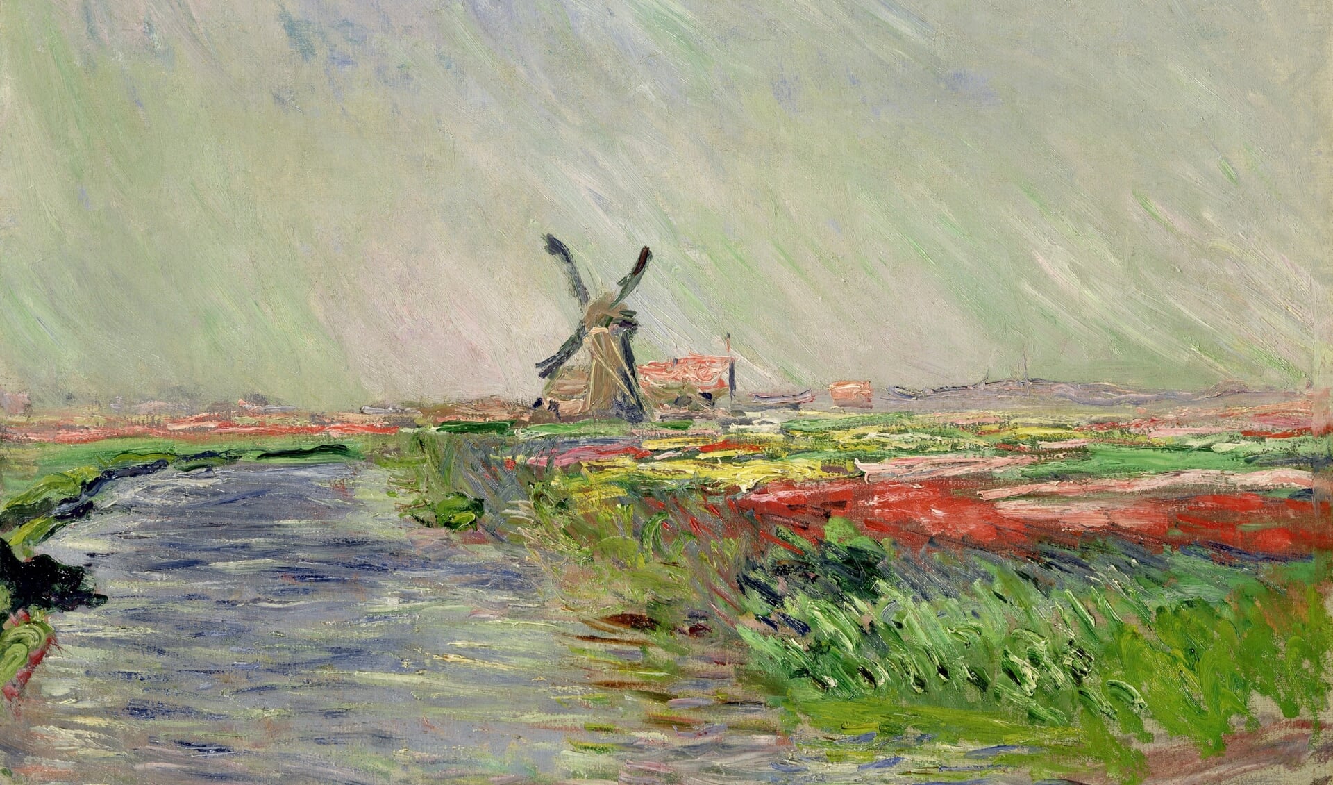 Een schilderij van een Oegstgeester molen van Claude Monet.