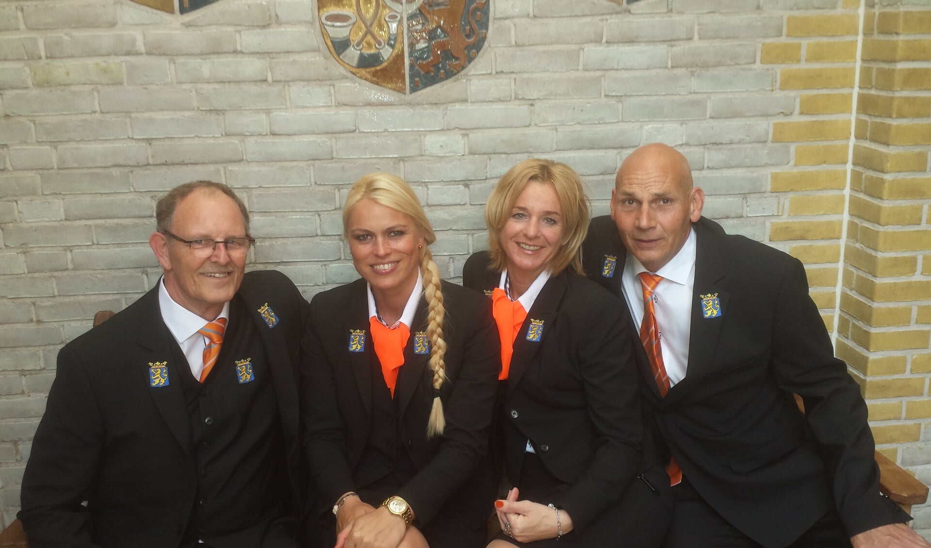 De bodes op Koningsdag 2015 met vlnr: René van Houten, Anne Ketelaar, Francien Koppert en Louis vd Berg.| Foto: pr