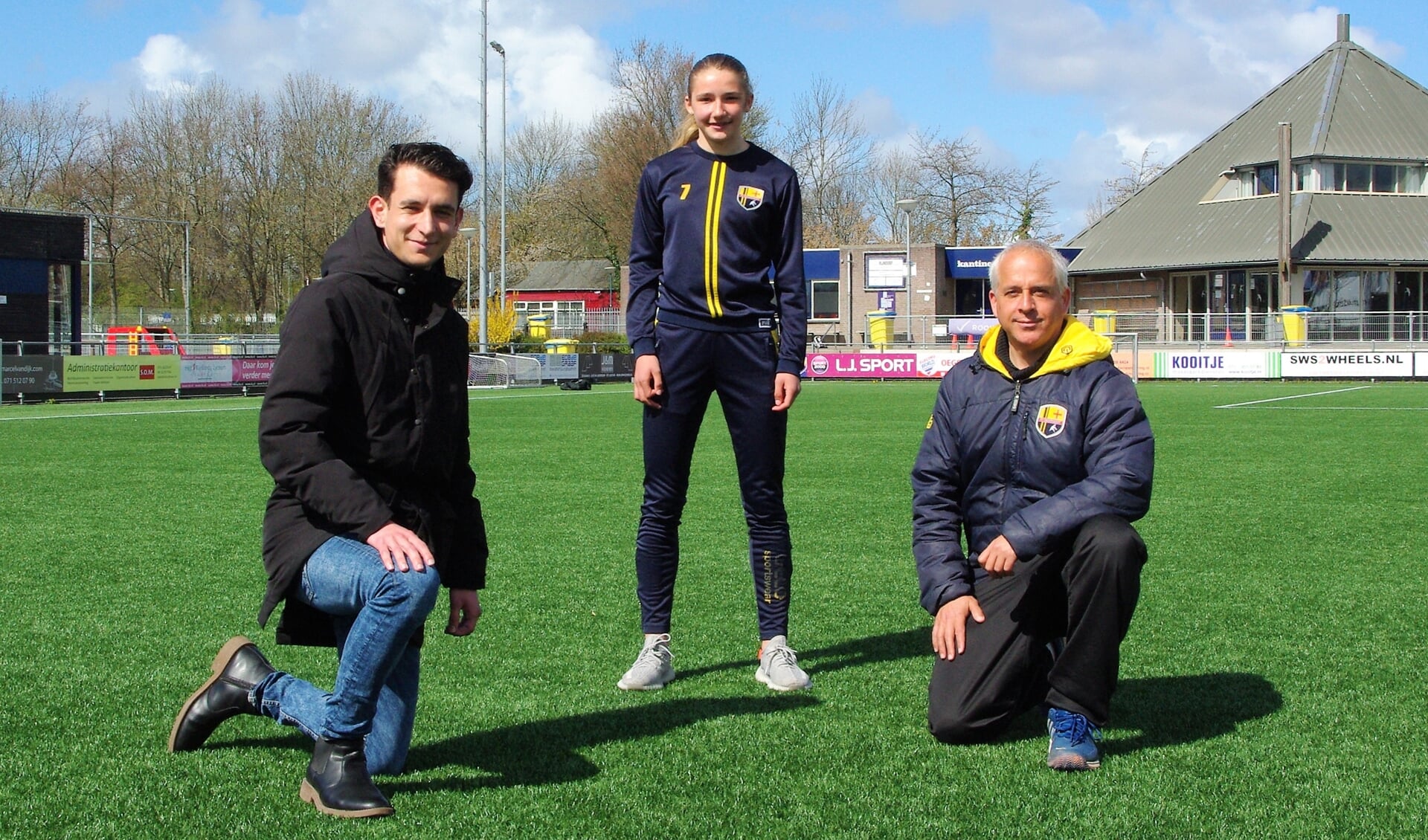 Floortje Bol met haar FCO-trainers Kubilay Isik en Bram Veldman. | Foto Willemien Timmers