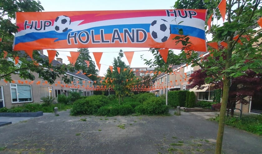 <p>Een prachtig spandoek en natuurlijk volop vlaggetje in de Ridderhof.</p>