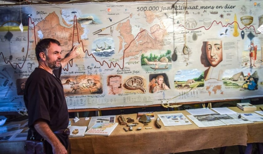 Jack Bouma vertelt in zijn molen over Doggerland, Romeinen en de middeleeuwen. | Foto: Mark Ruis