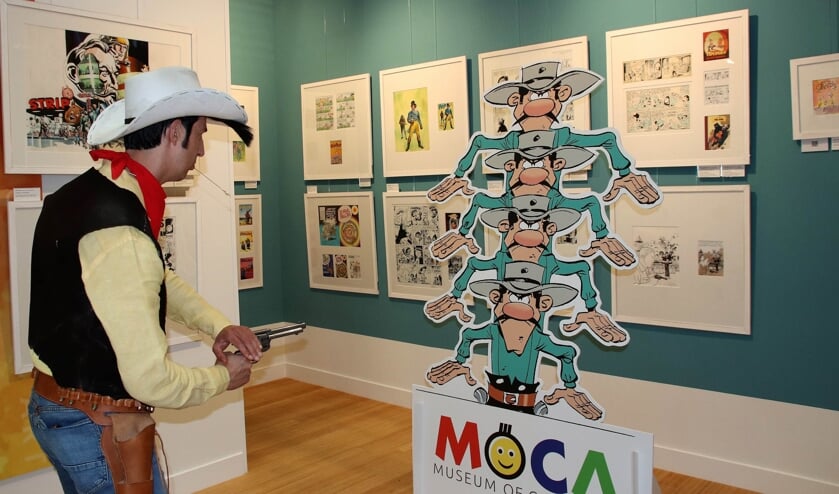 <p>De Nederlandse Lucky Luke oog in oog met de Daltons. Hij opende het museum.</p>