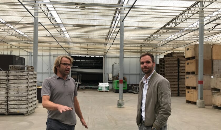 <p>CDA-kamerlid Derk Boswijk (r) op bezoek bij Van der Slot Tulips. | Foto: pr.</p>