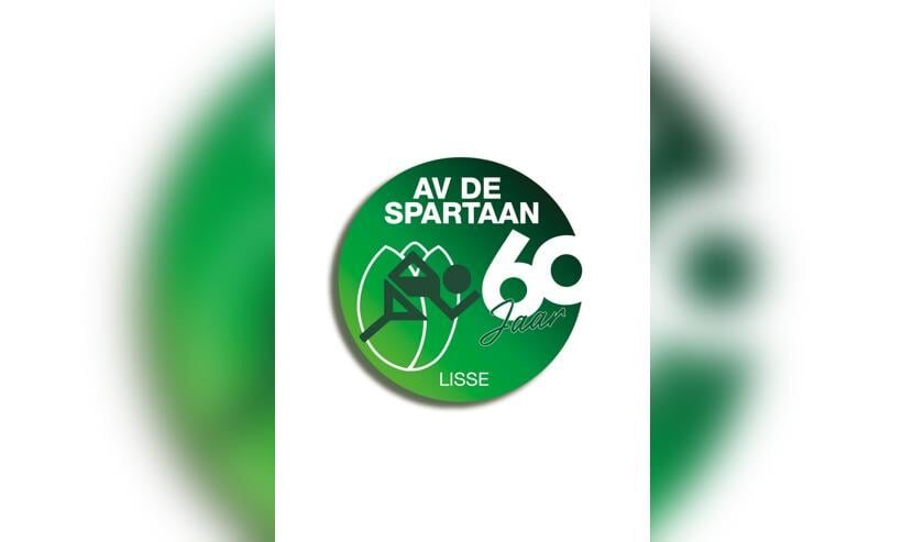 Het jubileumlogo van atletiekvereniging De Spartaan.
