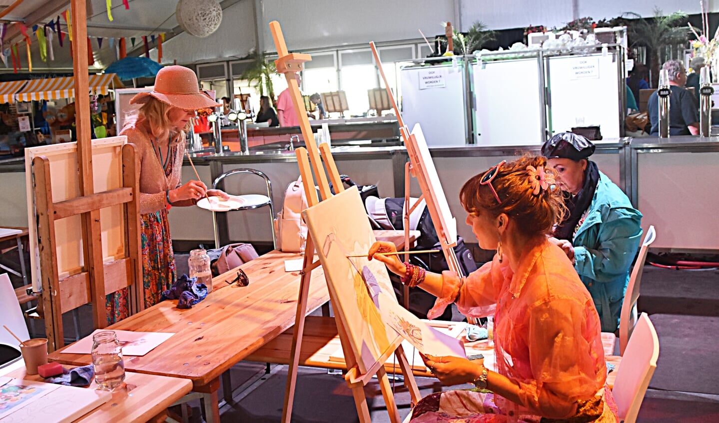 Zaterdag werd de schilderworkshop gehouden. | Foto: Piet van Kampen