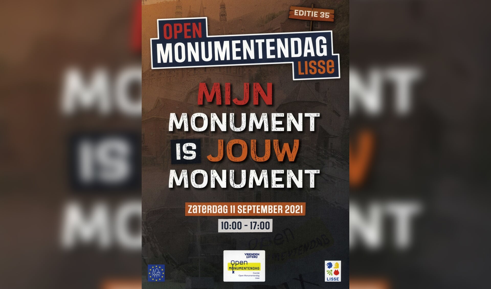 De folder van de Open Monumentendag op 11 september is verkrijgbaar bij de VVV. 
